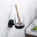 toothbrush holder Black Toothbrusher Holder Glass Cup Elegant Hotel Home Bathroom AccessoriesInspection Tools. 
