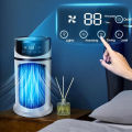 Portable Air Conditioner, Large Tank Water Cooling Fan USB Plug Visual Metering Window Low Noise Low Energy Consumption with Ice Bag for Home. 