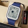 SANDA 6101 Step Calorie Electronic Outdoor Sports Waterproof Astronaut Series Junior Student Watch Men's Digital Wristwatches. 