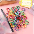 Girls Solid Colorful Big Rubber Bands Ponytail Holder Gum Headwear Elastic Hair Bands Korean Girl Hair Accessories-10 Pcs. 