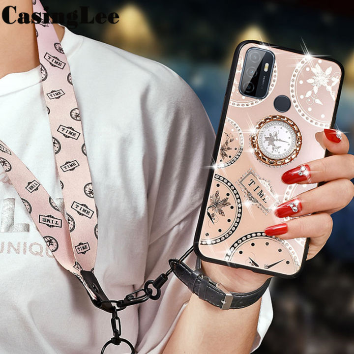 CasingLee%20For%20OPPO%20A53%20case%20Navigation%20Magnetic%20Ring%20Holder%20Luxury%20Diamond%20clock%20Mirror%20Back%20%20Cover%20OPPO%20A53%20Phone%20cases%20cover%20Luxury%20with%20Lanyard%20-%20Image%207