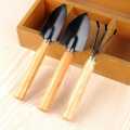 3 PCS Garden Plant Tools Mini Wooden Handle Shovel Rake Spade Bonsai Succulent Tools Kit. 