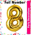 16" Foil Numbers Gold Balloon Numbers 0 - 9 Birthday Party. 