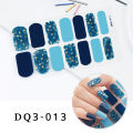 NEW 14 Pcs/Sheet Golden Pink Nail Polish Stickers Full Cover Stickers for Nails Glitter Decal for Manicure DIY Nail Strips for Women. 