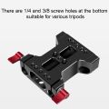 Multifunction Camera Base Plate with 15Mm Rod Rail Clamp for Dslr Camera Shoulder Rig Support Accessories. 