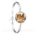 Agile Dog Bracelet French Bulldog Cocker Spaniel Look Like Cute Cuddly Silver Plated Chain Bangle Glass Dome Men Women Jewelry. 