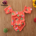 Yfashion Girls Cotton One-piece Swimsuit Cute Strawberry Printing Short Sleeves Quick-drying Swimwear For 1-6 Years Old Kids. 