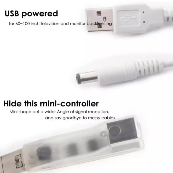 Weja%200.5M/1M/2M/3M/4M/5M%205V%20%20RGB%20LED%20Strip%20Light%20TV%20Back%20Lighting%20+USB%2024%20Key%20Control%20-%20Image%207
