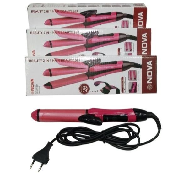 Nova Beauty 2 in 1 Hair Beauty set Curler & Straightener Set Professional Curling Iron Ceramic Smart Styling Tools nb21