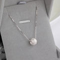PQH KONG Jewellery Original 925 Sterling Silver Necklace Women Men Transfer Beads Pendant Pure Silver Pendant Jewelry Gift Set Women Birthday Rantai Leher Viral Silver 925 Lelong Rantai Leher Perempuan Silver. 