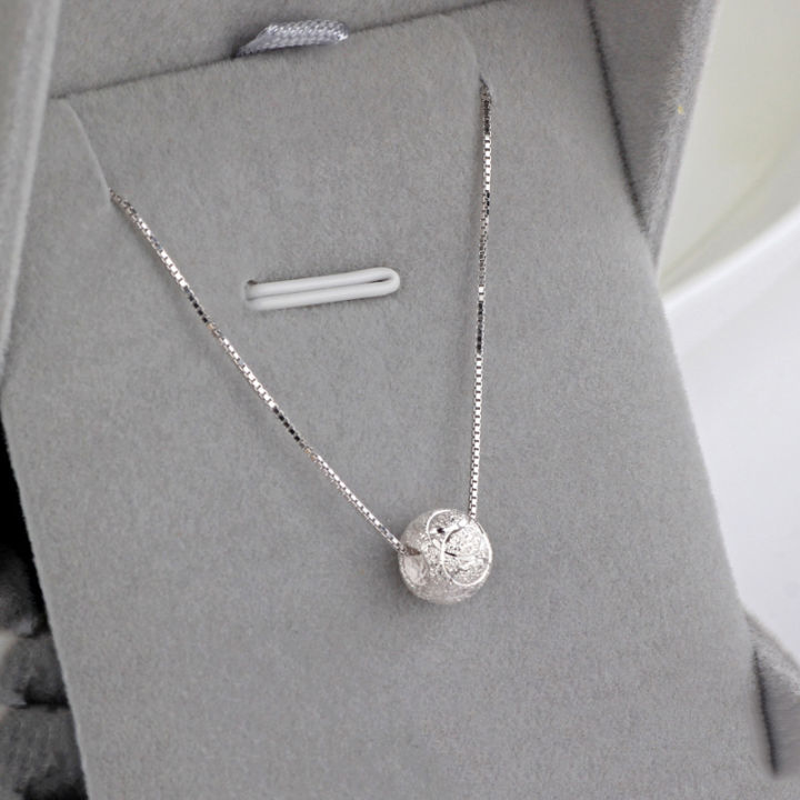 PQH KONG Jewellery Original 925 Sterling Silver Necklace Women Men Transfer Beads Pendant Pure Silver Pendant Jewelry Gift Set Women Birthday Rantai Leher Viral Silver 925 Lelong Rantai Leher Perempuan Silver