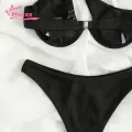 Muses Mall Women One-shoulder Bikini 2pcs Women Color Block One-shoulder Bikini Set High Waist Briefs Beachwear. 