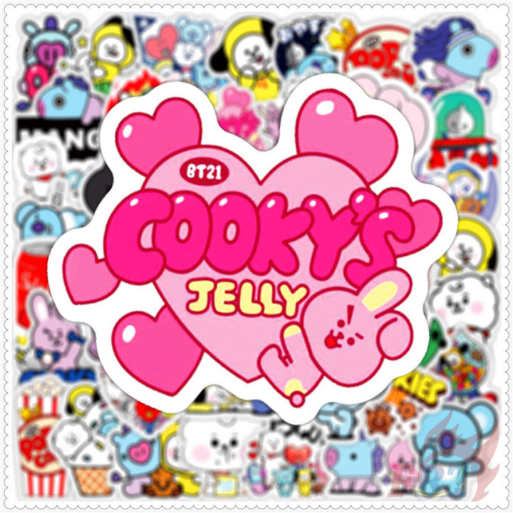 50Pcs/Set%20%E2%9D%89%20BTS%20BT21%20Series%2004%20Stickers%20%E2%9D%89%20DIY%20Mixed%20Waterproof%20Fashion%20Doodle%20Decals%20Stickers%20-%20Image%205
