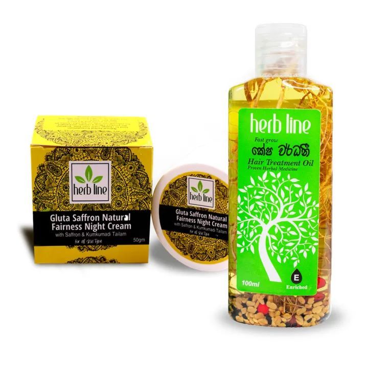 Herb Line Keshawardhani Hair Oil & Gluta Saffron Natural Fairness Night Cream ( Herbline )