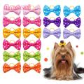 Pet Headwear with Rubber Band Fashion Pet Puppy Bowknot Hair Band. 