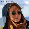 FEISHINI Trade Price Frame Round Plastic Sun Glasses Women Vintage Oval Small Polarized Sunglasses Men Transparent UV Protection. 