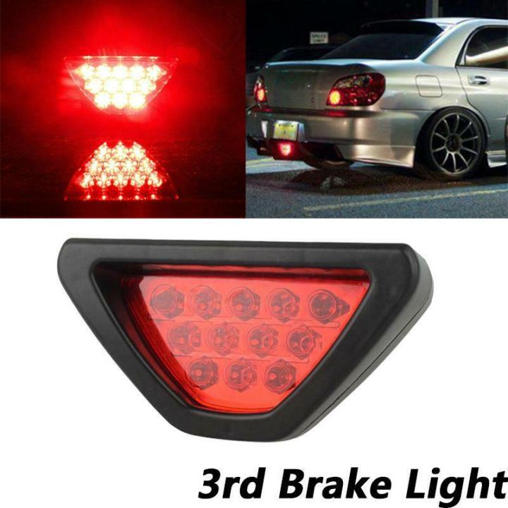 12V Car Sporty F1 Style Triangle 12 LED Rear Stop Tail Third Brake Light Lamp