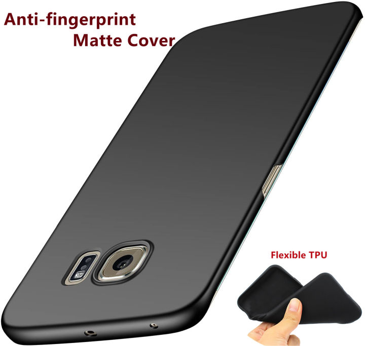 【ALLGOOD】For Samsung Galaxy S6 Edge Plus S6 Edge+ SMG928F G928G G928T G928A G928I Matte Finish Flexible TPU Back Cover Gel Rubber Soft Skin Silicone Anti-fingerprint Protective Jelly Case(Black)
