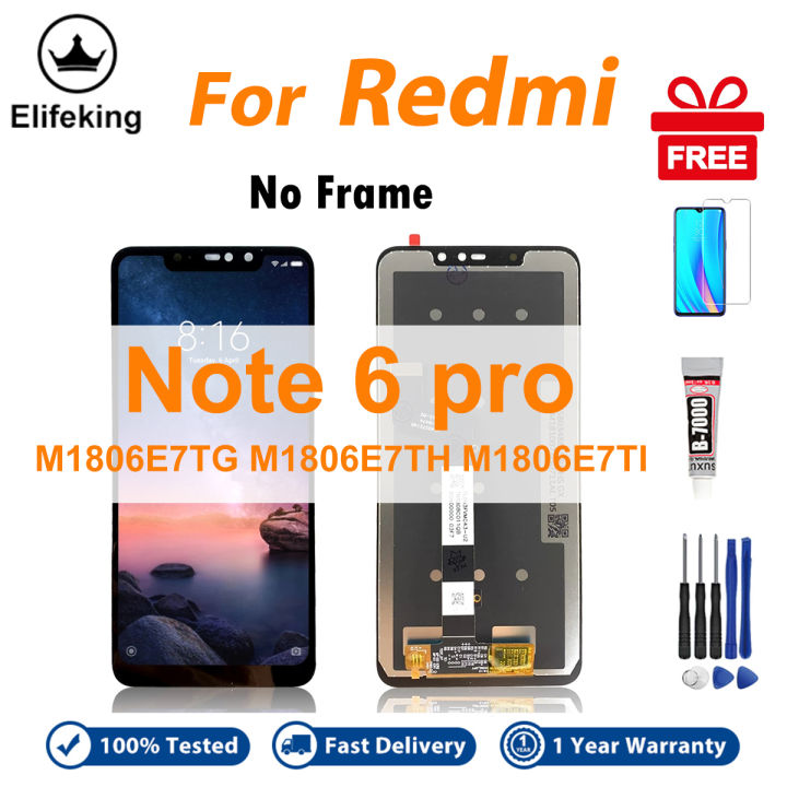 LCD No Frame For Xiaomi Redmi Note 6 Pro M1806E7TG Display Touch Screen Digitizer Assembly Replacement Parts