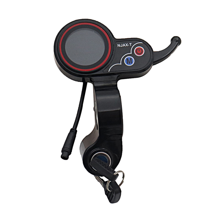 1 Piece Throttle LCD Display Meter with Key Switch Lock Speed Adjustable Accelerator Black 6 Pin Electric Scooter Dashboard for NJAX-T