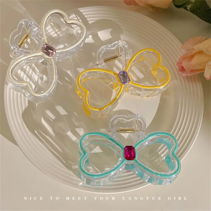 Plastic/Resin%20%20Hair%20Clip%20Versatile%20Length%20About%209cm%20Bow-Shaped%20Bow%20Claw%20Clip%20-Encrusted%20Princess-Inspired%20Princess%20Hair%20Clip%20for%20Formal%20Occasions%20%20Wear%20Girls'%20Hair%20Accessory%20Hair%20Styling%20Tool%20Gift%20For%20-%20Image%202