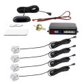 【black】 Car Reversing Buzzer System with 4 Automatic Parktronic LCD Parking Sensor System. 