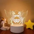 Valentine's Day Table Lamp Four Heart Bedside Lamp Romantic Color USB Touch Switch LED Acrylic 3D Night Light Creative table lamp Acrylic Night Light USB baby bedroom desk birthday gift. 