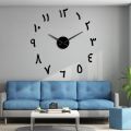 Arabic Numbers Acrylic Mirror Effect Sticker DIY Giant Wall Clock Retro Arabic Numerals Large Silent Wall Watch Home Decor. 