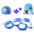 Children's Swimming CappuCoated Baby Cartoon Waterproof Swimming Cap Boys and Girls Universal Ear-Protecting Swimming Cap Swimming Goggles Set. 