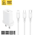 Denmen DC01YV Micro USB / DC01YT Type C / DC01YL Lightning Travel Charging Adapter. 