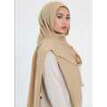 Plain Chiffon Georgette Shawls Hijab Wrapping For Women's - Baige. 