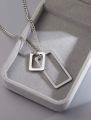 Geometric Pendant Necklace for Men (SILVER). 