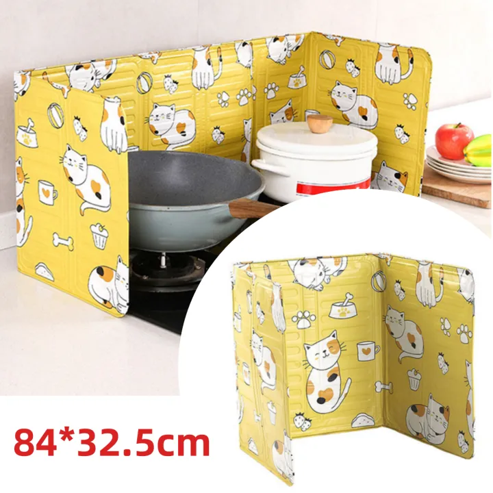 Gas Stove Shield Cover Folding Non- Splash Screen Anti Splatter Durable Cooking Kitchen Splash Protector Aluminum Wall