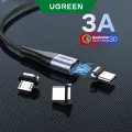 UGREEN 1 Meter Magnetic USB Cable Fast Micro USB Type C Cable for Xiaomi Redmi Note 9S Xiaomi Redmi Note 9S Samsung Xiaomi Huawei Nova 3i 5T ASUS Zenfone 2 OPPO VIVO Magnet Charger Microusb Cable. 