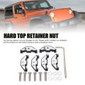 Hard Top Retainer Nut Reliable Vibration Reduction Quiet Operation Durable Hard Top Hardware Kit with Clip for Wrangler JK JKU. 