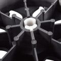 2X Black White Plastic Core Foam Shopping Trolley Cartwheel Casters. 