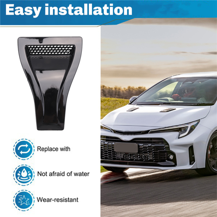 Universal%20Engine%20Hood%20Vent%20Air%20Intake%20Cover%20Glossy%20Black%20Car%20Parts%20-%20Image%204