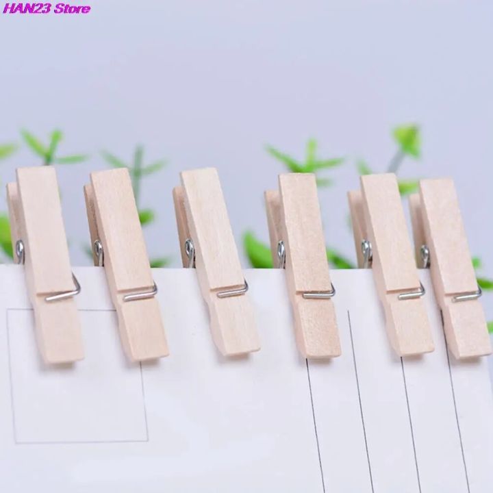 50%20PCS%20Very%20Small%20Mine%20Size%2025mm%20Mini%20Natural%20Wooden%20Clips%20For%20Photo%20Clips%20Clothespin%20Craft%20Decoration%20Clips%20Pegs%20-%20Image%203
