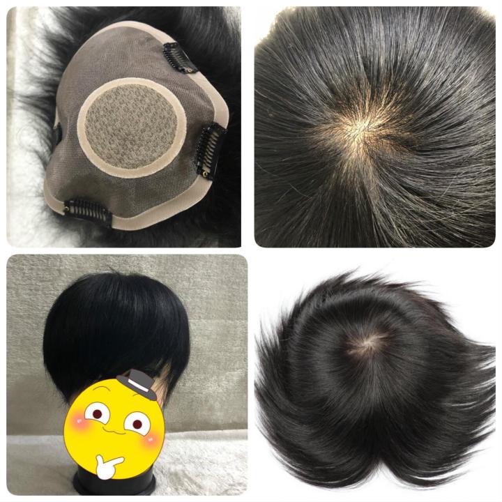 Human Hair Wig Toupee for Men with Hair Loss (most realistic scalp) 16*18