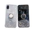 Casinglee for Samsung Galaxy M02 case Shiny Ring Glitter Soft Transparent Holder Stand Back cover with String for Samsung M02 Phone cases cover Stars Moon Girls. 