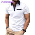 Comfortable Stretchy Shirt Men's Summer Shirt with Zipper Patch Pocket Breathable Slim Fit Casual Top for Daily Wear. 