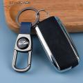 Anti-loss Keychain Holder Stylish Durable Electroplated Keychain with Faux Leather Buckle Anti-lost Car Key Ring Bag Pendant Multi-purpose Keychain Holder. 