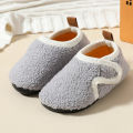 Winter Home Shoes Boys Girls Cotton Slippers Solid Warm Kids Indoor Plush Floor Shoes Children Soft Sole Anti-slip Cotton Shoes. 