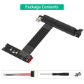 Riser Cable M.2 NVME to PCIE X16 Adapter Graphics Extension Cable 90 Degree PCI Express 3.0 16X to M Key Riser Cable A. 