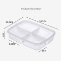 Kitchen Storage Box 4 Grids Design PP Soft Cover Refrigerator Fish Meat Storage Case Fridge Protect Vegetables Container Organizer 1Pcs. 