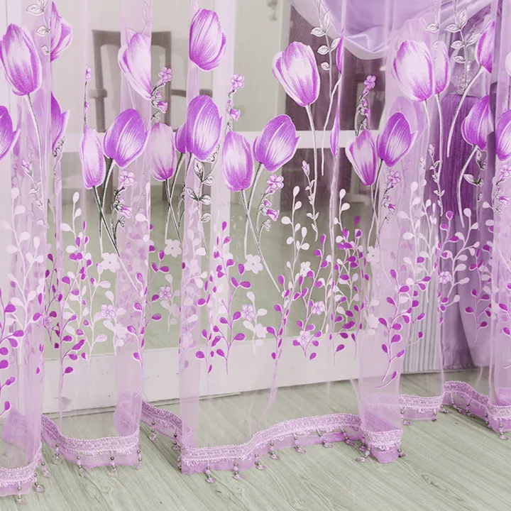 1x2m%20Tulip%20Flower%20Print%20Tulle%20Voile%20Curtain%20Window%20Drapery%20Balcony%20Room%20Decor%20-%20Image%205