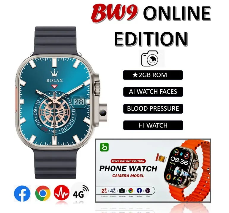 2024 Sim BW9 Online Edition AMOLED smartwatch men's and women's SIM card  cellular 4G version smartwatch sleep monitoring sports watch | Daraz.lk