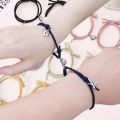 2Pcs Minimalist Key Lock Love Pendant Bracelets Couple Magnetic Bracelets for Lovers Jewelry Accessories. 
