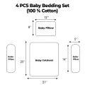 Combo of Baby Mattress with Net and Pillow/ Foldable Baby Mosquito Net/ Baby Sleeping Bag/ 4 Pcs Bedding Set. 