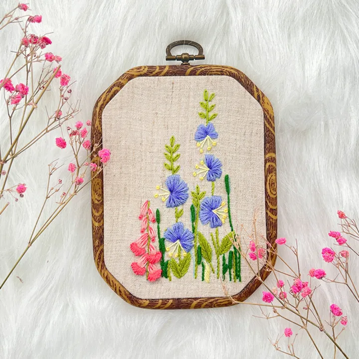 Embroidery%20Starter%20Kit%20Including%20Colored%20Threads%20Needles%20Hoops%20Instructions%20Flower%20Grass%20Leaves%20Pattern%20Mini%20Cross%20Stitch%20Kit%20-%20Image%202
